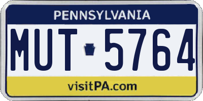 PA license plate MUT5764