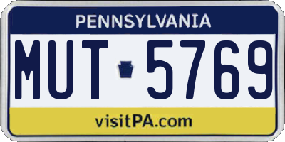 PA license plate MUT5769