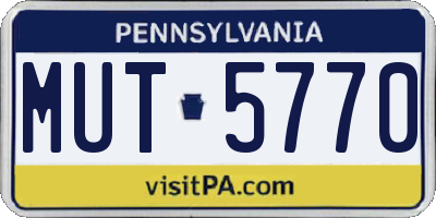 PA license plate MUT5770