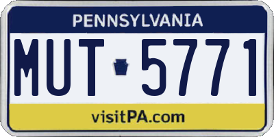 PA license plate MUT5771