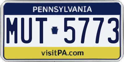 PA license plate MUT5773