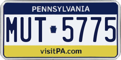 PA license plate MUT5775