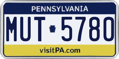 PA license plate MUT5780