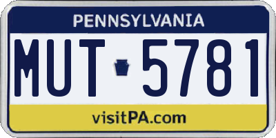 PA license plate MUT5781