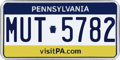 PA license plate MUT5782