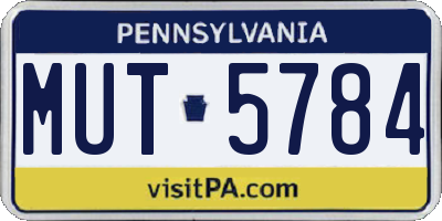PA license plate MUT5784