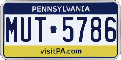 PA license plate MUT5786