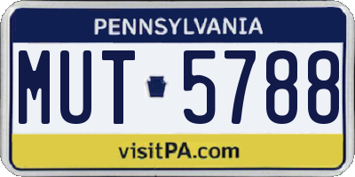 PA license plate MUT5788