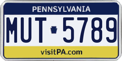 PA license plate MUT5789
