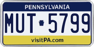 PA license plate MUT5799