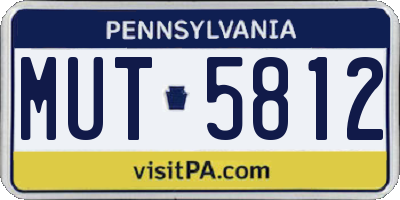 PA license plate MUT5812