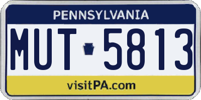 PA license plate MUT5813