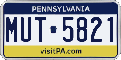 PA license plate MUT5821