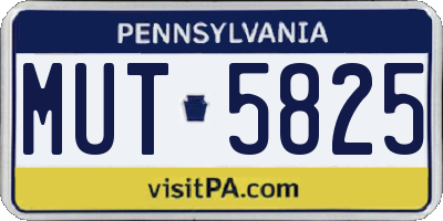 PA license plate MUT5825