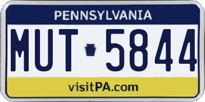 PA license plate MUT5844