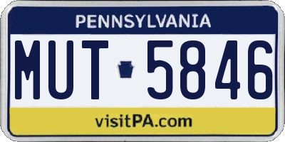 PA license plate MUT5846