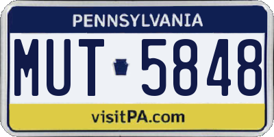 PA license plate MUT5848