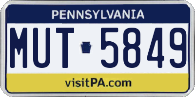 PA license plate MUT5849