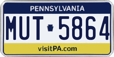 PA license plate MUT5864