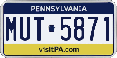 PA license plate MUT5871