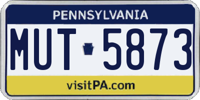 PA license plate MUT5873