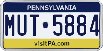PA license plate MUT5884