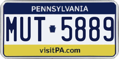 PA license plate MUT5889