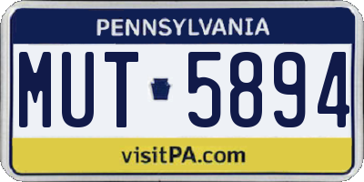 PA license plate MUT5894