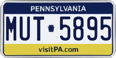 PA license plate MUT5895