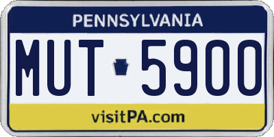 PA license plate MUT5900