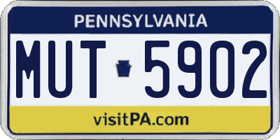 PA license plate MUT5902