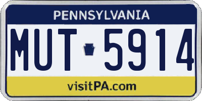 PA license plate MUT5914