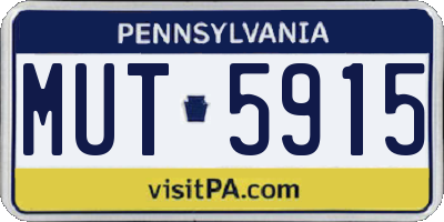 PA license plate MUT5915