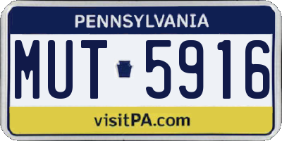 PA license plate MUT5916