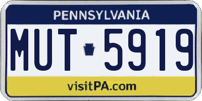 PA license plate MUT5919