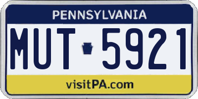PA license plate MUT5921