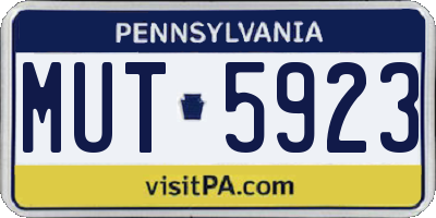 PA license plate MUT5923