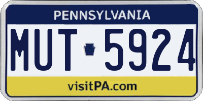 PA license plate MUT5924