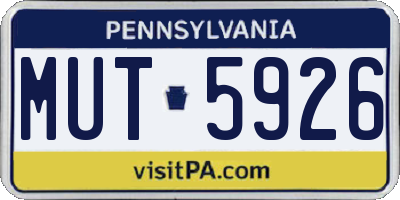 PA license plate MUT5926