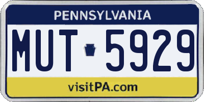 PA license plate MUT5929