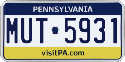PA license plate MUT5931