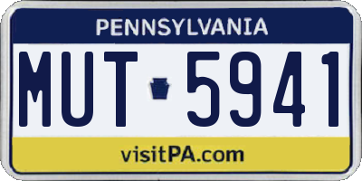 PA license plate MUT5941