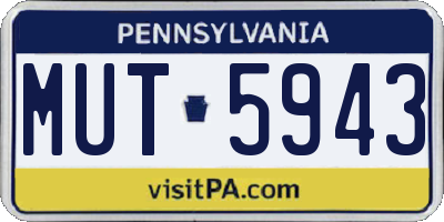 PA license plate MUT5943