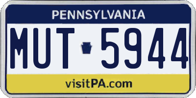PA license plate MUT5944