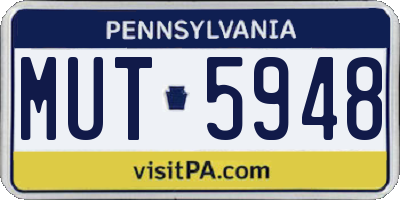 PA license plate MUT5948