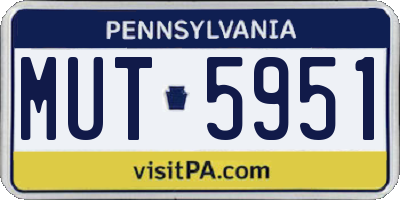 PA license plate MUT5951
