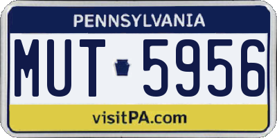 PA license plate MUT5956