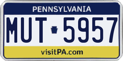 PA license plate MUT5957