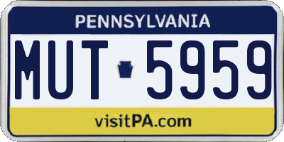 PA license plate MUT5959