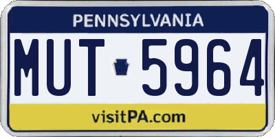 PA license plate MUT5964